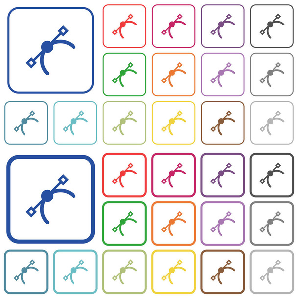 Símbolo vectorial delineado iconos de color plano
 - Vector, Imagen
