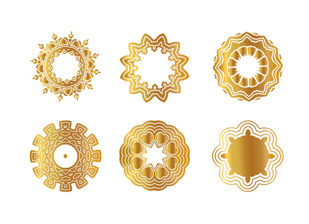 Geometric gold mandala. - Vector, Imagen