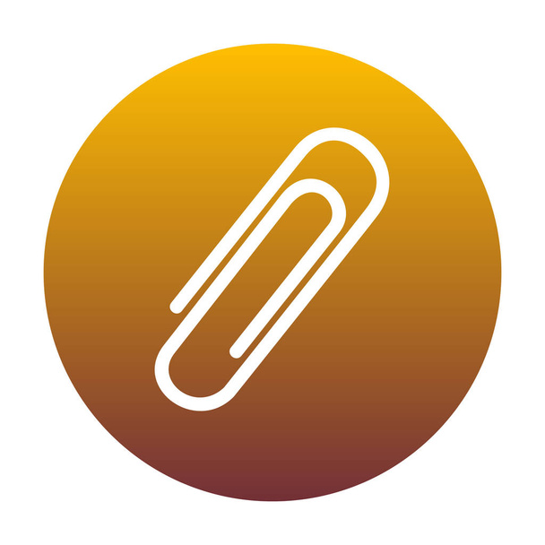 Clip sign illustration. White icon in circle with golden gradien - Vector, Image