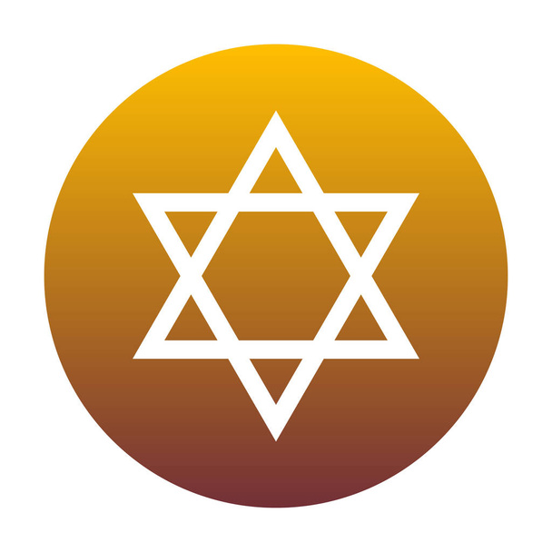 Bouclier Magen David Star. Symbole d'Israël. Icône blanche en cercle
 - Vecteur, image