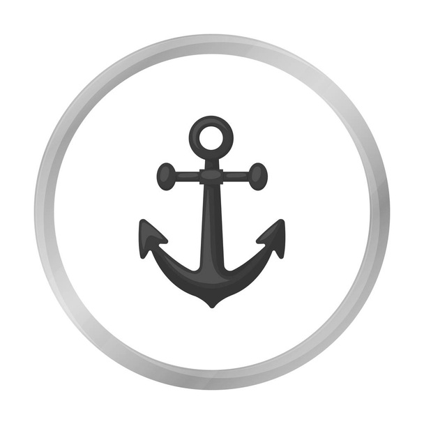 Anchor icon in monochrome style isolated on white background. Pirates symbol stock vector illustration. - Vektor, kép