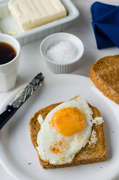 toast with egg sunny side up - Photo, Image