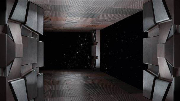 Raumumgebung, bereit für die Zusammenstellung Ihrer Charaktere 3D-Renderin - Foto, Bild