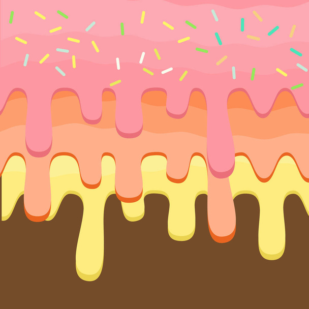 Dripping pink glaze. Abstract background with donut dripping gla - Вектор, зображення