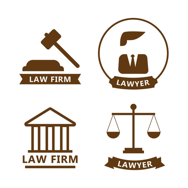 Právo a spravedlnost tenká linie vektorové logo. Právo a spravedlnost vektor - Vektor, obrázek