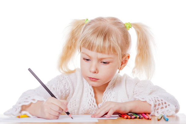 blond meisje tekening  - Foto, afbeelding