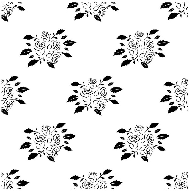 Vector pattern.Beautiful background of roses. - Vector, afbeelding