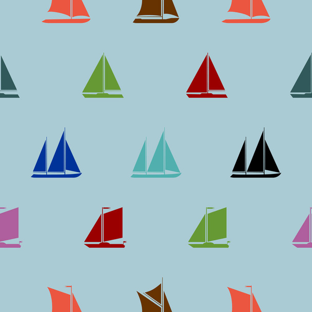 Retro boat seamless pattern. - Διάνυσμα, εικόνα