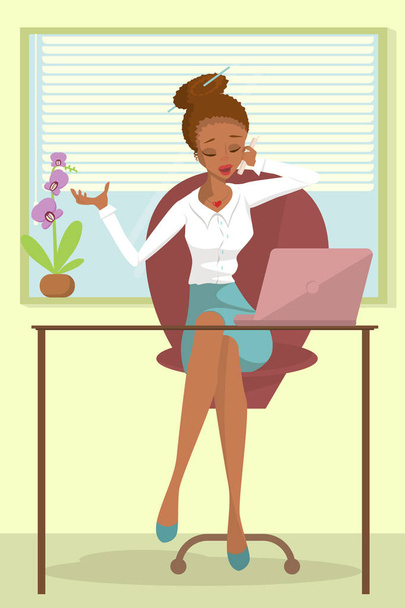 Business African woman - Vector, Image