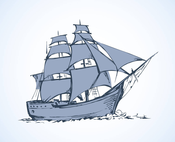 帆船。ベクトル描画 - ベクター画像