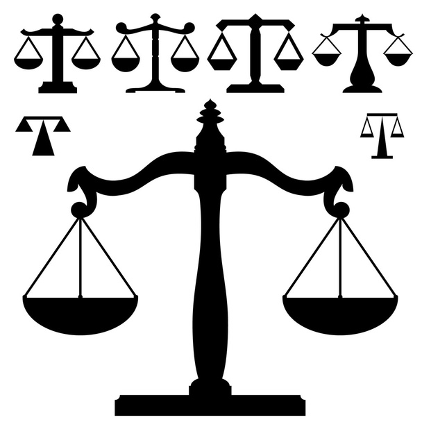Gerechtigkeitsskalen in Vektorsilhouette - Vektor, Bild