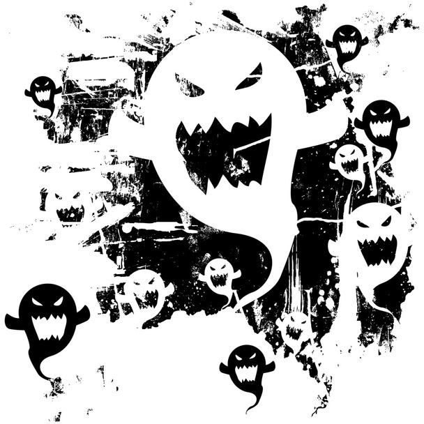 Grunge ghosts background - Vector, Image