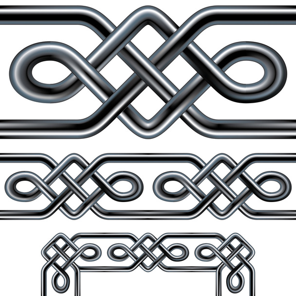 bordes y patrones de vectores de cuerda celta sin costura
 - Vector, Imagen