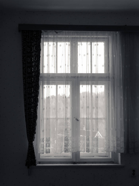 old window with curtain - Fotó, kép
