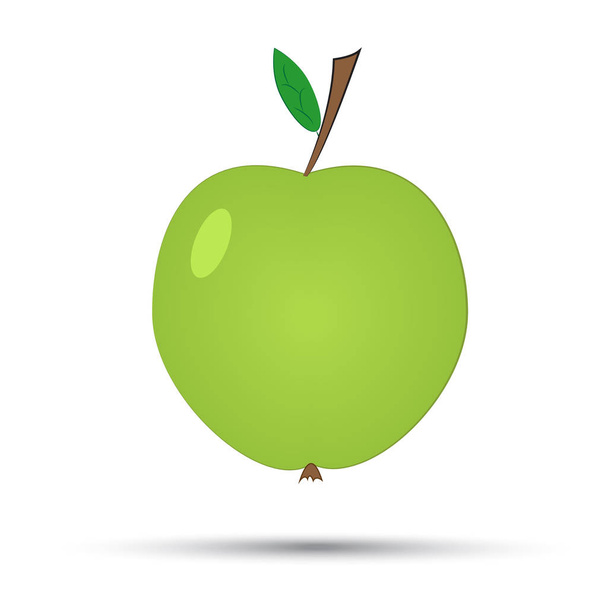 зелене яблуко з ручкою
 - Вектор, зображення