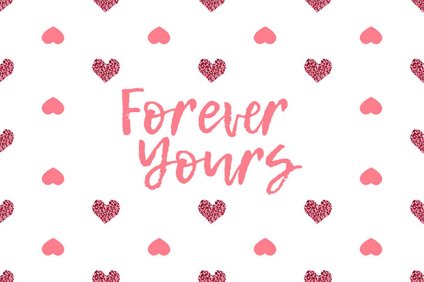 Valentine cartão de saudação com texto e corações cor-de-rosa
 - Vetor, Imagem
