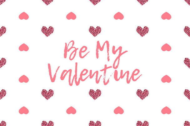 Tarjeta de felicitación de San Valentín con texto y corazones rosas
 - Vector, imagen