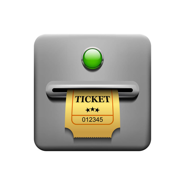 Vector ticket with ticket machine - Vettoriali, immagini