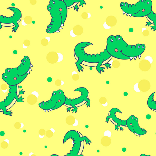 green smiling crocodile4-01 - Vetor, Imagem