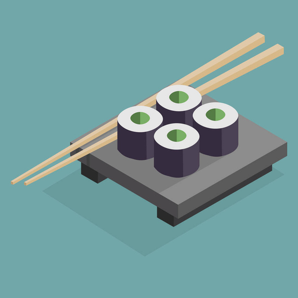 Izometrické sushi talíř  - Vektor, obrázek