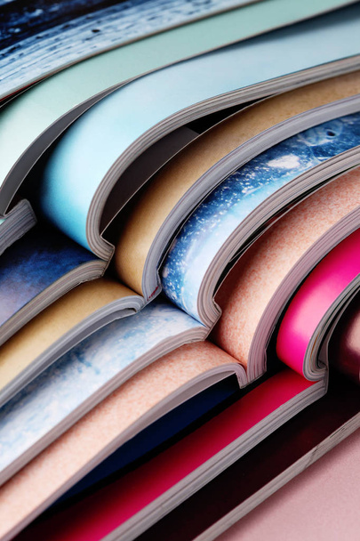 stack of colorful magazines - Foto, Imagen