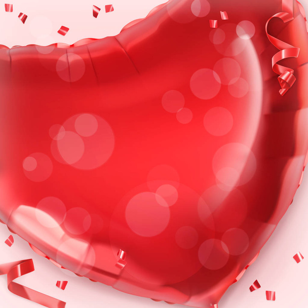 Rood hart speelgoed ballon  - Vector, afbeelding