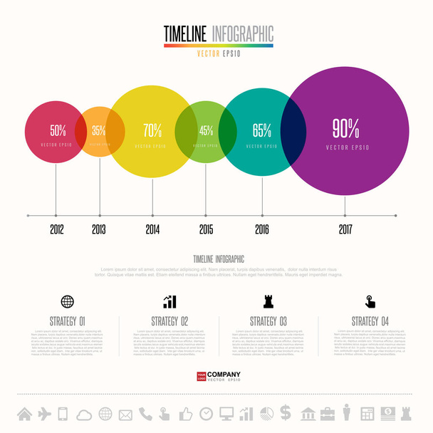 Timeline Infographic Template  - Vector, Image