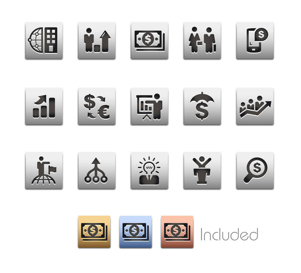 Финансовые иконы для бизнеса - серия Metalbox
 - Вектор,изображение