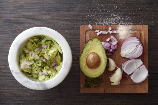 Authentic guacamole being made - Photo, Image