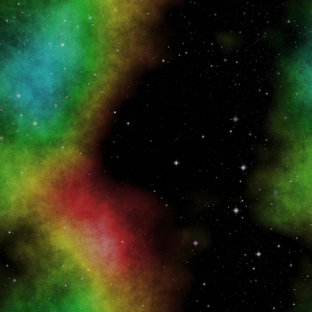 Increíble ilustración del espacio con estrellas y nebulosa colorida en b
 - Foto, Imagen
