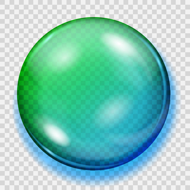 影を透明な青と緑の球 - ベクター画像