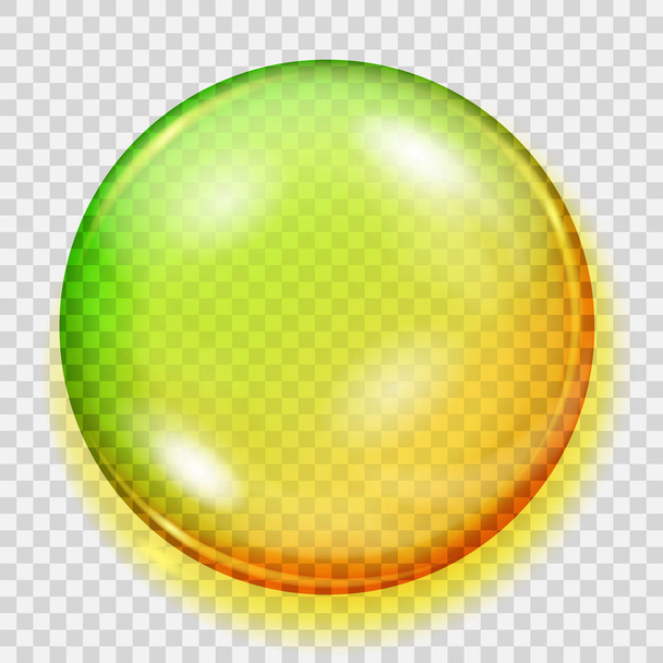 影を透明な黄色と緑球 - ベクター画像