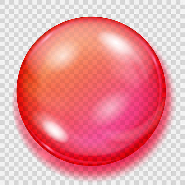 影を透明な赤い球 - ベクター画像