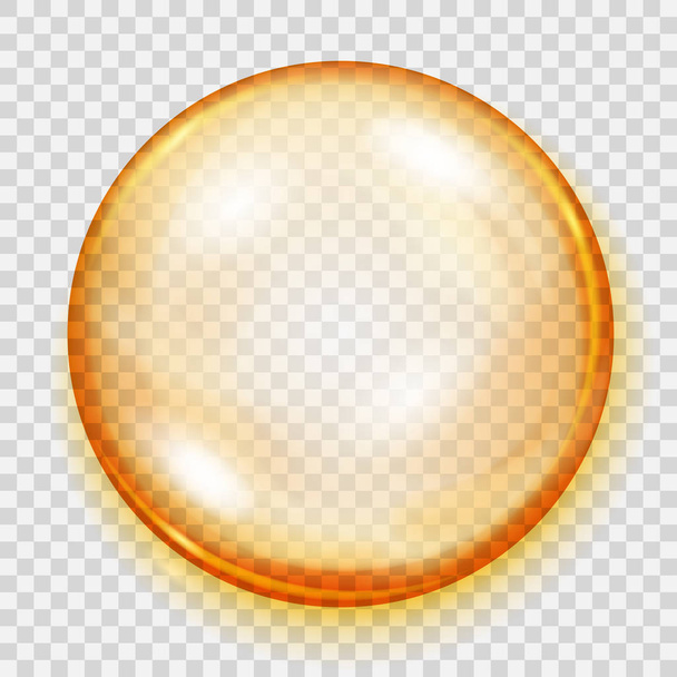 影を透明な黄色の球 - ベクター画像