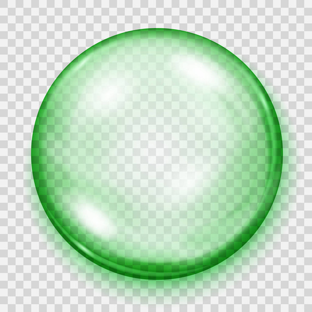 Transparent green sphere with shadow - Vector, Image