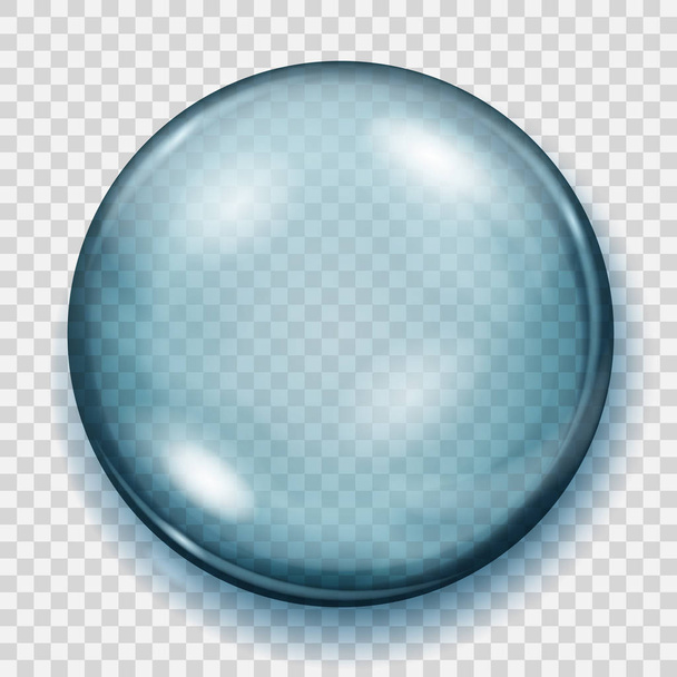 Прозрачный светло-синий шар с тенью
 - Вектор,изображение