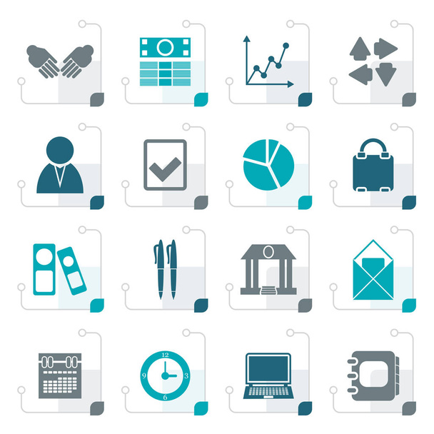 Stylized Business and Office icons  - Wektor, obraz
