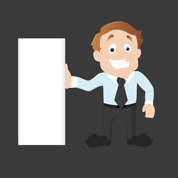 Businessman with a Blank Board - Vector, Image