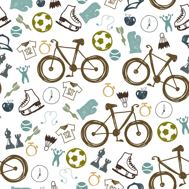 Csípő sport kerékpár zökkenőmentes minta - Vektor, kép