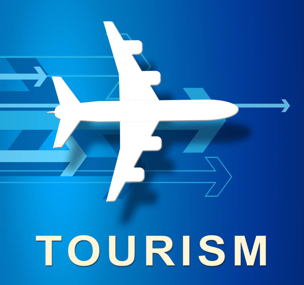 Toerisme vliegtuig toont Ga op verlof en bestemmingen - Foto, afbeelding