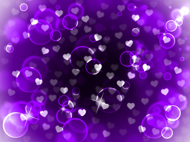 バレンタインの心愛紫背景と背景 - 写真・画像