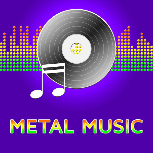 Metal μουσική δείχνει κομμάτια ήχου 3d απεικόνιση - Φωτογραφία, εικόνα