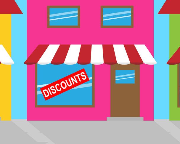 İndirim Dükkanı gösterir indirimli fiyatlar 3d çizim - Fotoğraf, Görsel