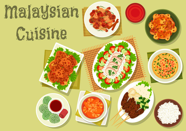 Malesialainen keittiö kuvake illallisen jälkiruoka
 - Vektori, kuva