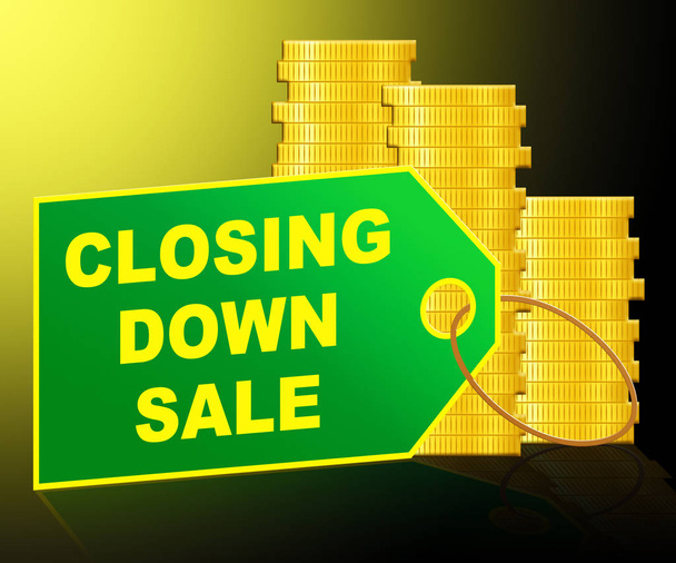 Chiusura della vendita Mostrando negozio fallimento 3d Illustrazione
 - Foto, immagini