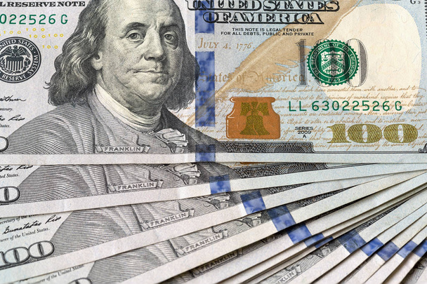 United States USD 100 Note Closeup - Photo, Image