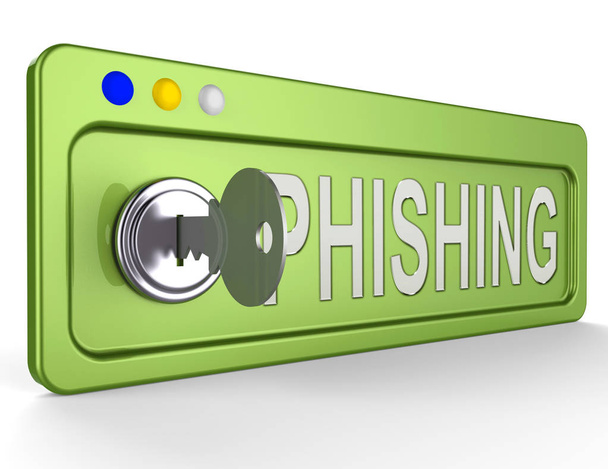 Phishing Lock Representa Robo Hackers Ilustración 3d
 - Foto, imagen