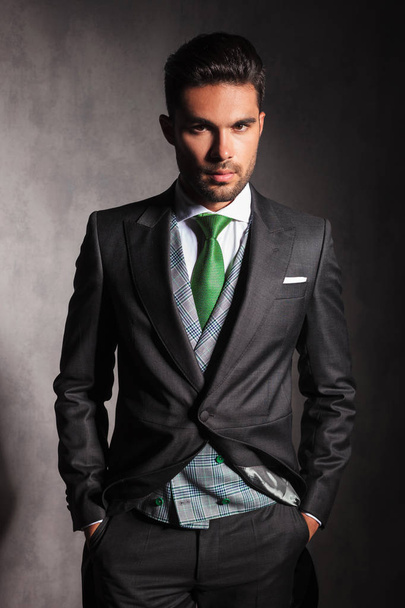 portrait of a serious elegant man in tuxedo  - Photo, Image