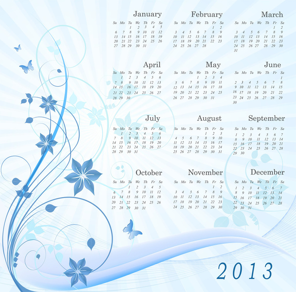Kalendář 2013 - Vektor, obrázek