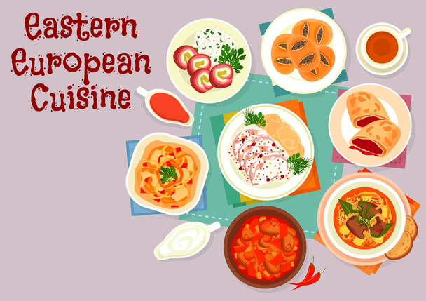 Kelet-európai konyha ikonra a menü design - Vektor, kép